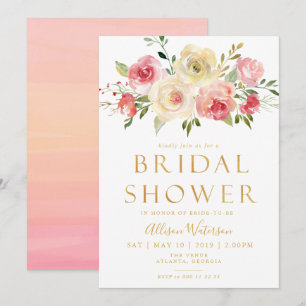 joli script Carte d'invitation de la douche de la 