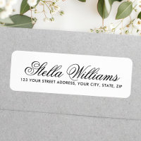 Joli script de calligraphie simple adresse blanche
