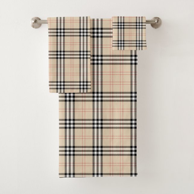 Joli Serviette Tartan Plaid Beige (En situation)