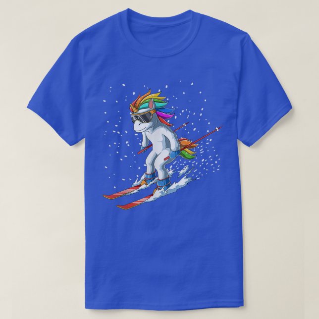 Joli Ski Unicorn Cadeaux Garçons Filles T-Shirt (Design devant)