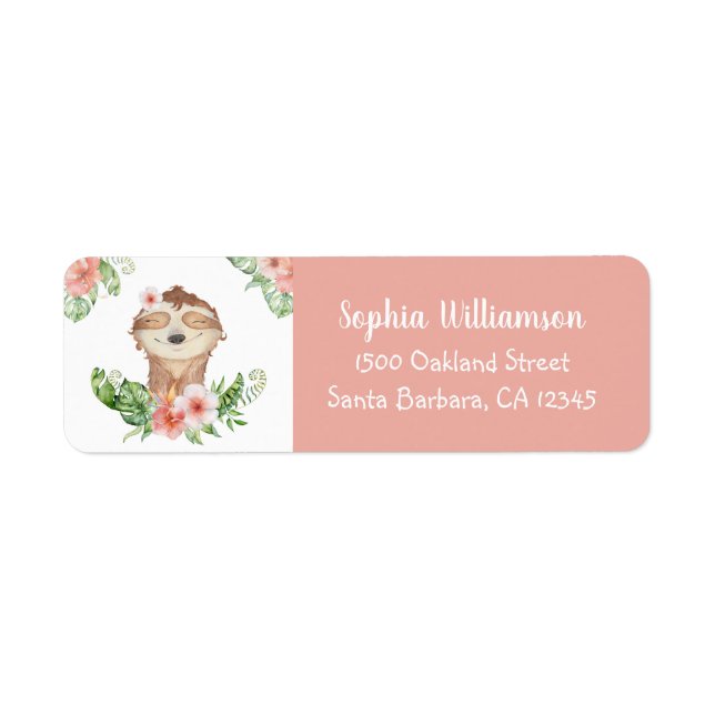 Joli Sloth Floral Anniversaire rose pâle (Devant)