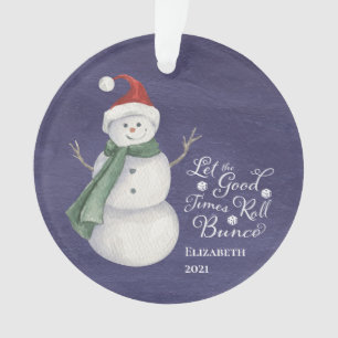 Joli Snowman Bunco Dice Ornement Monogrammé