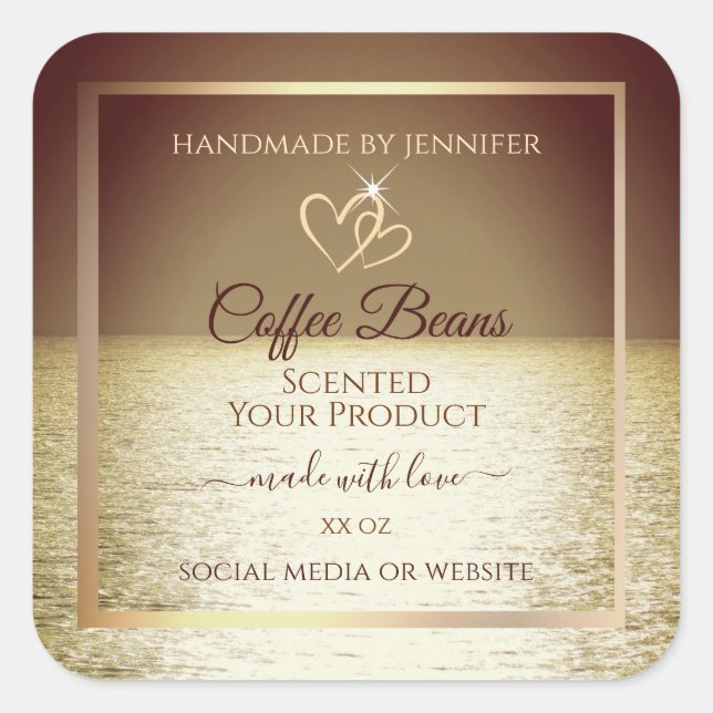 Joli soleil sur l'océan Design Étiquettes de produ (Devant)