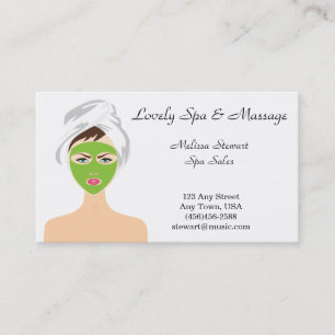 Joli spa et cartes de visite faciaux