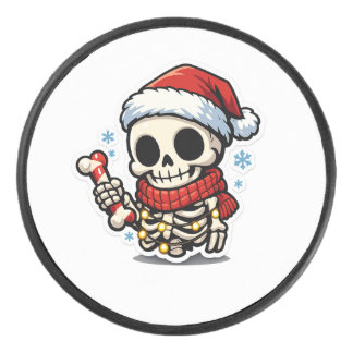 Joli squelette de Noël tenant un bonbon canne Kawa