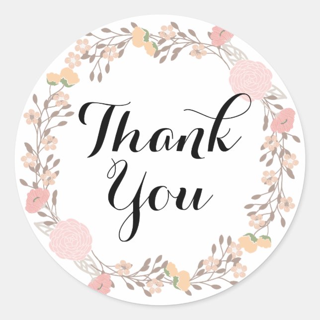 Joli Sticker en Merci de couronne de fleurs (Devant)