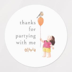Joli Sticker Merci Fille d'anniversaire