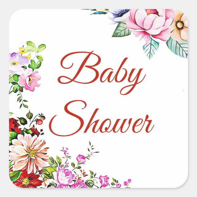 Joli Stickers Baby shower Floral Girl (Devant)