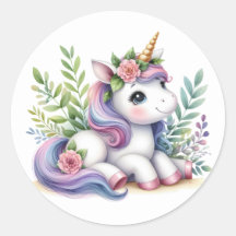 Joli Stickers Unicorne Aquarelle