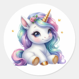 Joli Stickers Unicorne Aquarelle