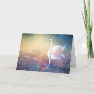 Joli Swan sur Imaginaire Lake Carte de voeux