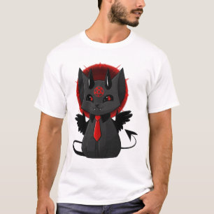 Joli T-Shirt Chat Démon Esthétique Kawaii Goth Cha