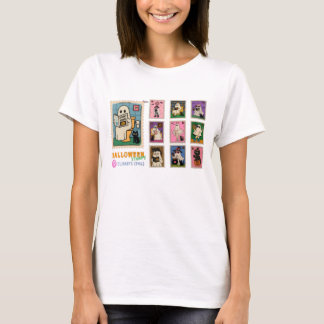 Joli T-Shirt de caractères Halloween Timbres
