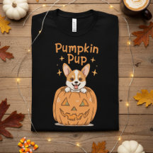 Joli T-Shirt de chiot citrouille Halloween pour Co