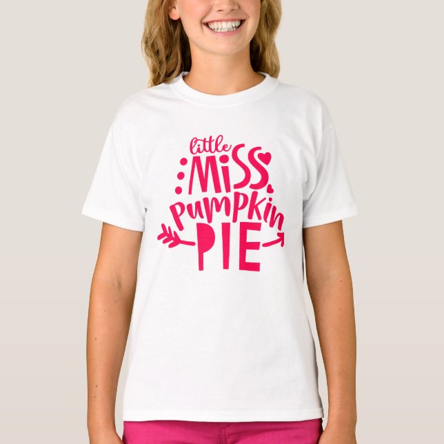 Joli T-shirt de la petite Miss Citrouille Pie Kid (Devant)