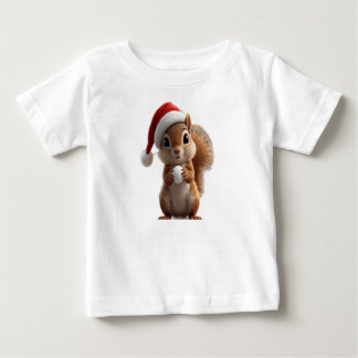 Joli T-Shirt de Noël pour bébé avec un écureuil