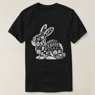 Joli T-Shirt de Pâques Bunny Floral pour Femmes –