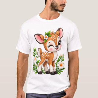 Joli T-Shirt de style broderie florale de faon kaw