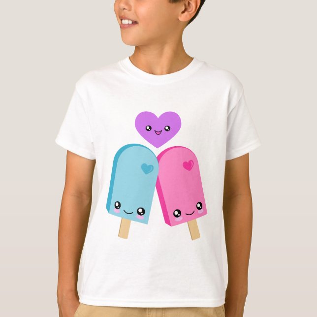 Joli T-shirt des Popsicles BFF Kawaii (Devant)