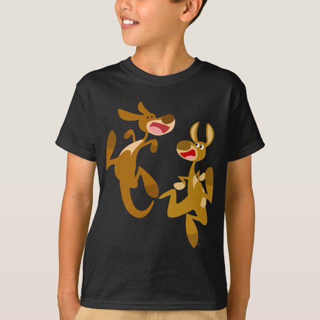 Joli T-shirt enfant Kangaroos Bouncy Cartoon (Devant)