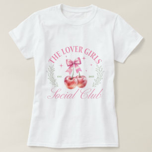 Joli T-Shirt Graphique Rose et Blanc Cerise