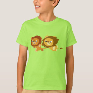 Joli T-shirt Lions en caricature pour enfants pres