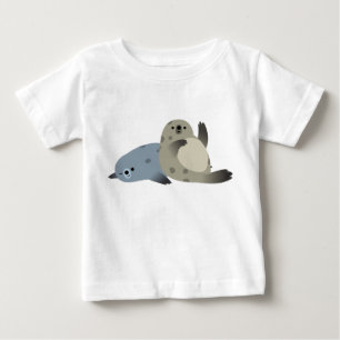 Joli T-Shirt pour bébé pour phoques de port de pla