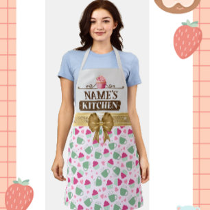 Joli tablier à motif de théière et de cupcake
