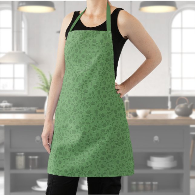 Joli tablier d'impression vert floral (Créateur téléchargé)