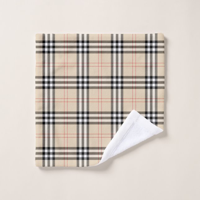Joli Tartan Plaid Beige (Gant de toilette)