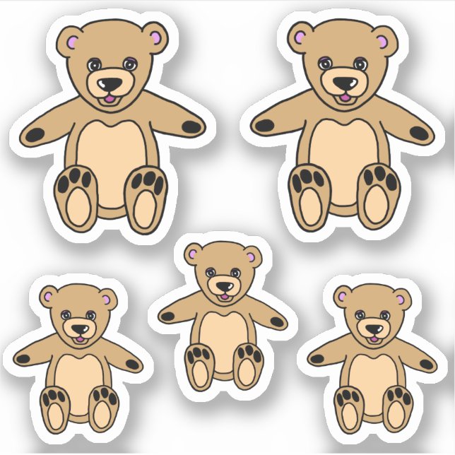 Joli Teddy Ours Jouet Dessin Sticker pour enfants (Devant)