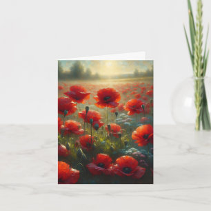 Joli terrain de pavot rouge le jour d'été   MERCI