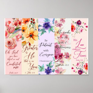 Joli thème floral Christian signet Poster