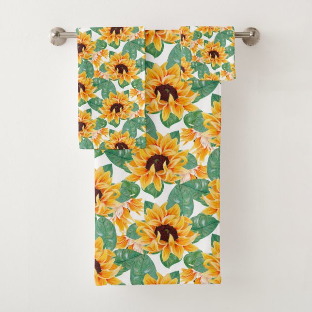 Joli tournesol Jaune et Motif vert (En situation)