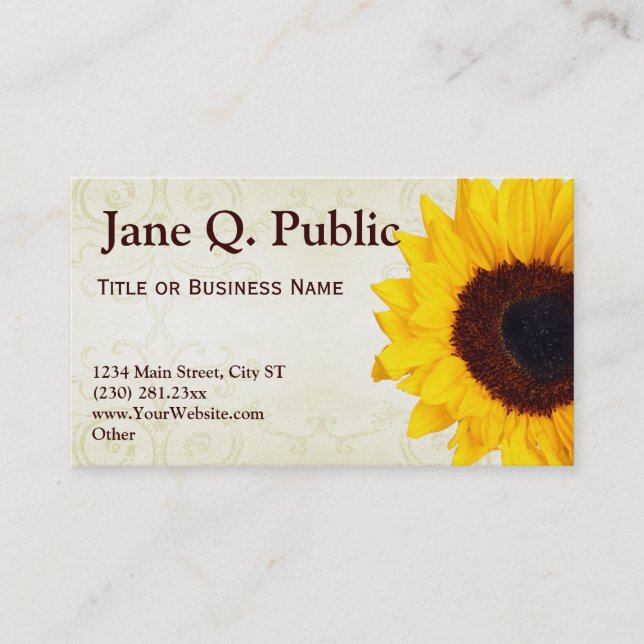 Joli tournesol tournoie modèles de carte de visite (Devant)
