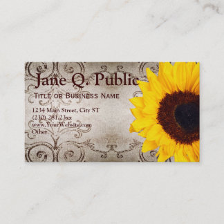 Joli tournesol tournoie modèles de carte de visite