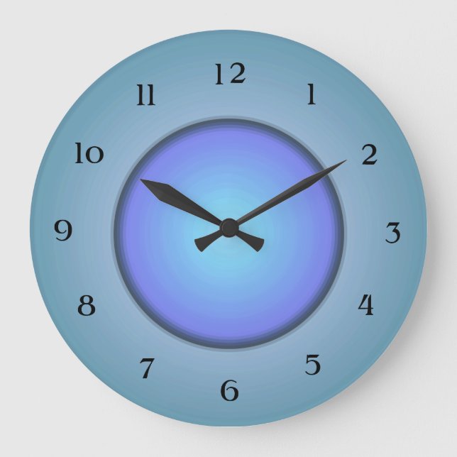 Joli Turquoise avec Mauve/Aqua > Horloge murale (Recto)