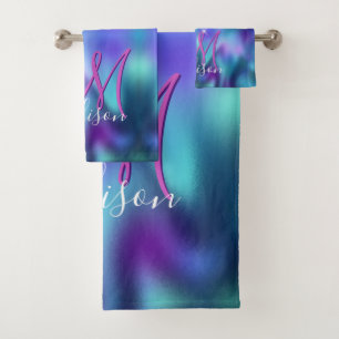 Joli turquoise violet faux parties scintillant mon