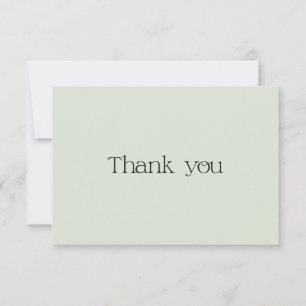 Joli vert typographie Carte de remerciements Laver