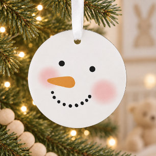 Joli visage de bonhomme de neige heureux Noël souv
