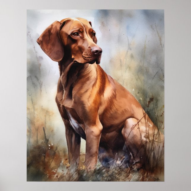Joli Vizsla Chien Art Imprimer Poster (Devant)