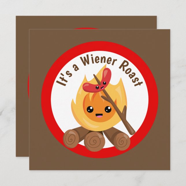 joli wiener roast party invitation ajouter des inf (Devant / Derrière)