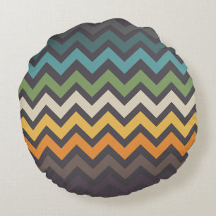 Joli zigzag motif rond coussin