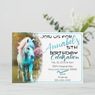 Jolie 3D Spirit Pony 25 Invitation anniversaire