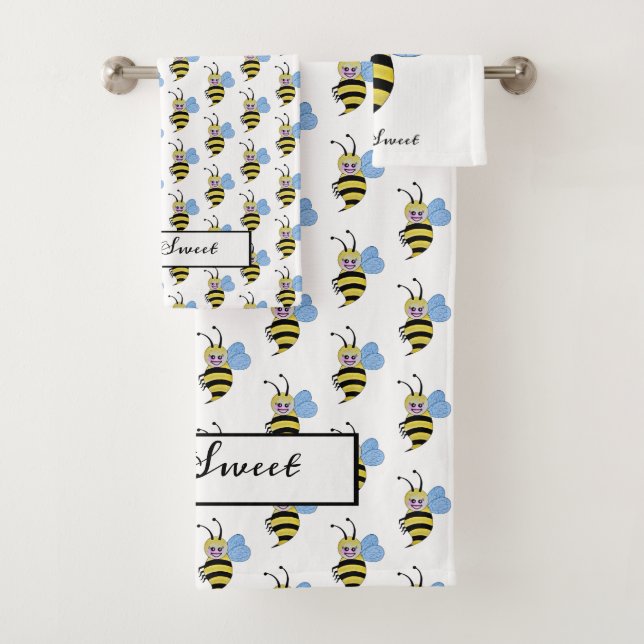 Jolie Abeille Aquarelle Avec Un Bon Sourire (En situation)