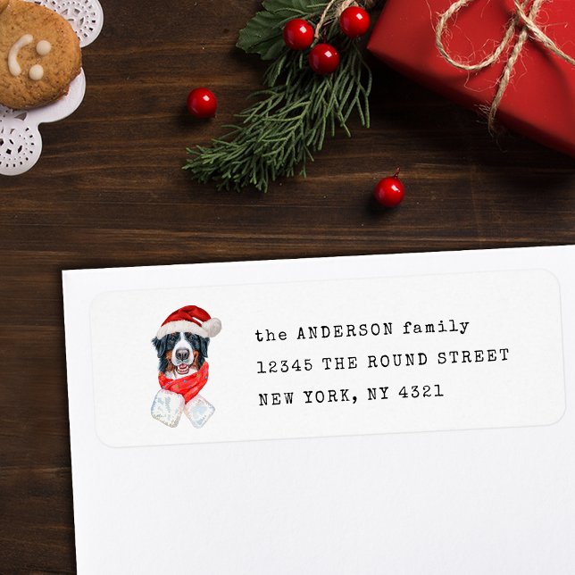 Jolie adresse de retour de chien de Noël de montag (Créateur téléchargé)
