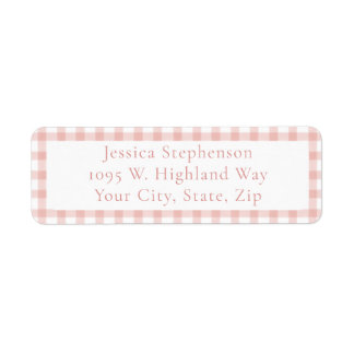 Jolie adresse de retour Gingham rose Cottagecore