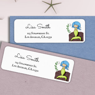 Jolie adresse de retour Sirène Bleue Verte