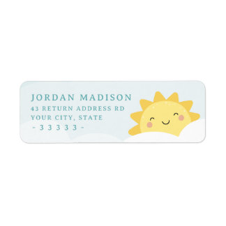 Jolie adresse de retour soleil kawaii et nuages pa