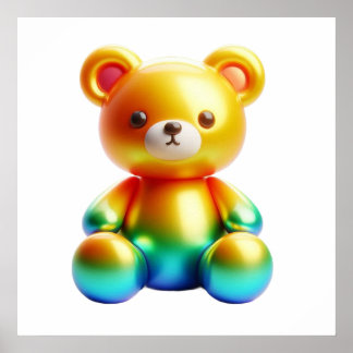 Jolie affiche d'art mural esthétique d'ours en pel